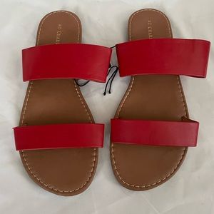 Red Slide Sandals